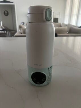 L.L. Bean Kids White and Mint Portable Bottle - White/Mint